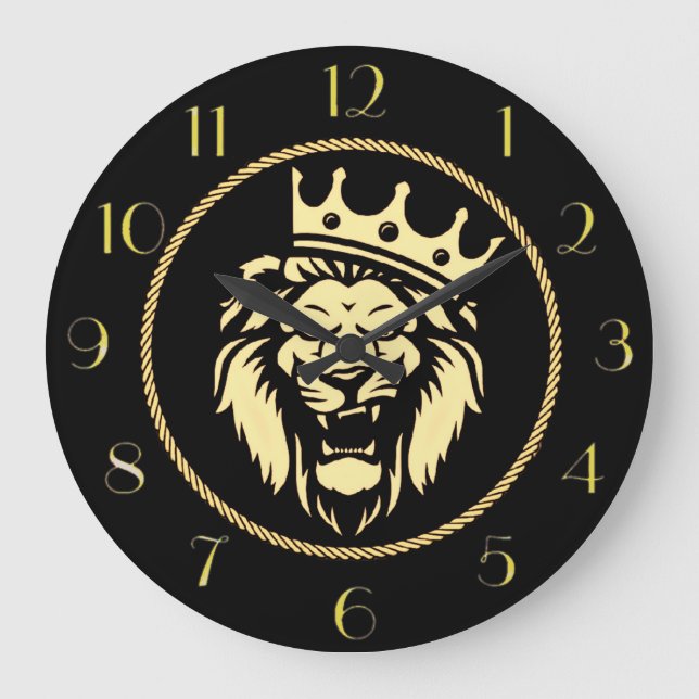 Roaring King Lion Wall Clock (Front)