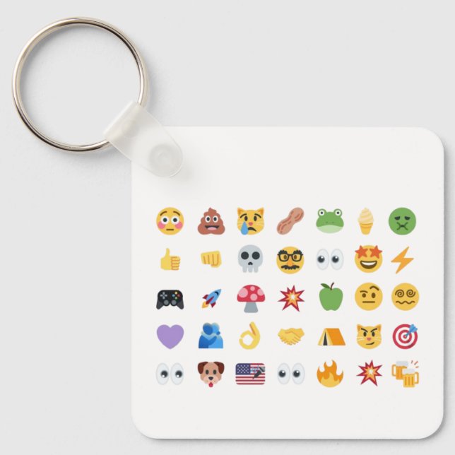 Roaring Kitty 35 Emoji Timeline GME MOASS DFV meme Key Ring (Front)