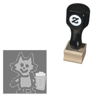 Roaring Kitty Counting Tiger Popcorn Rubber Stamp