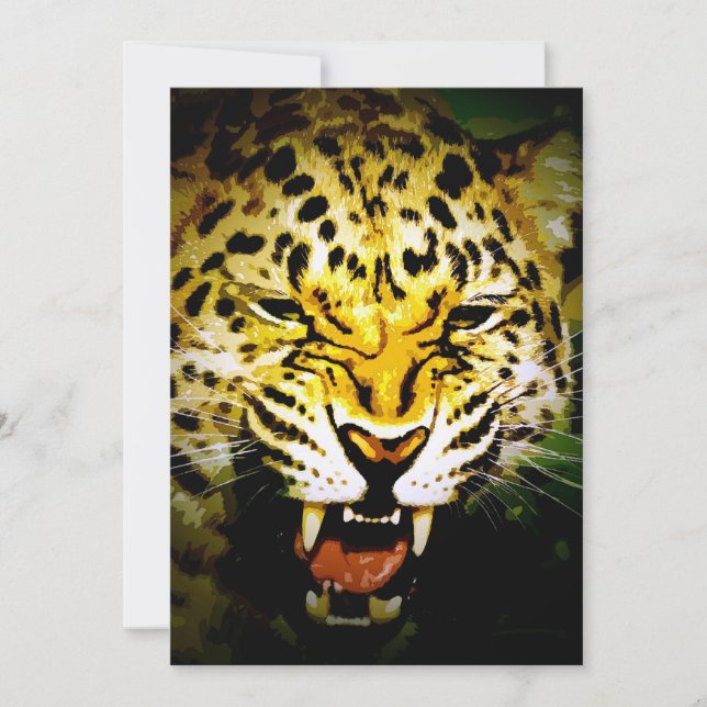 Roaring Leopard Invitation (Front)