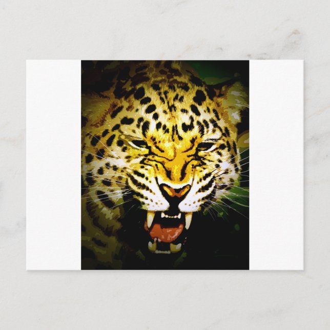 Roaring Leopard Postcard (Front)