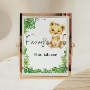 Roaring Lion Baby Shower Favors Poster