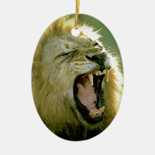 Roaring Lion Ceramic Tree Decoration