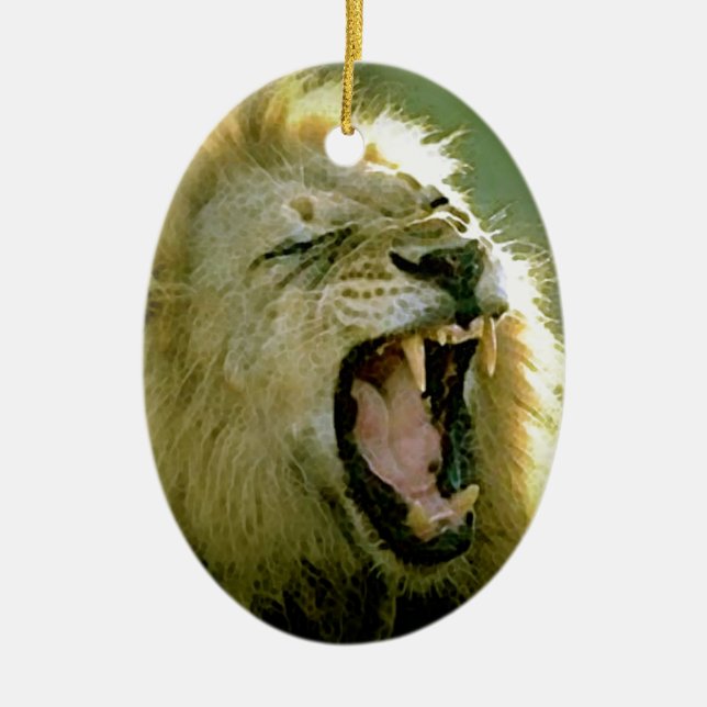 Roaring Lion Ceramic Tree Decoration (Front)