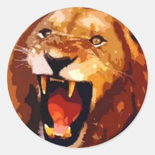 Roaring Lion Classic Round Sticker