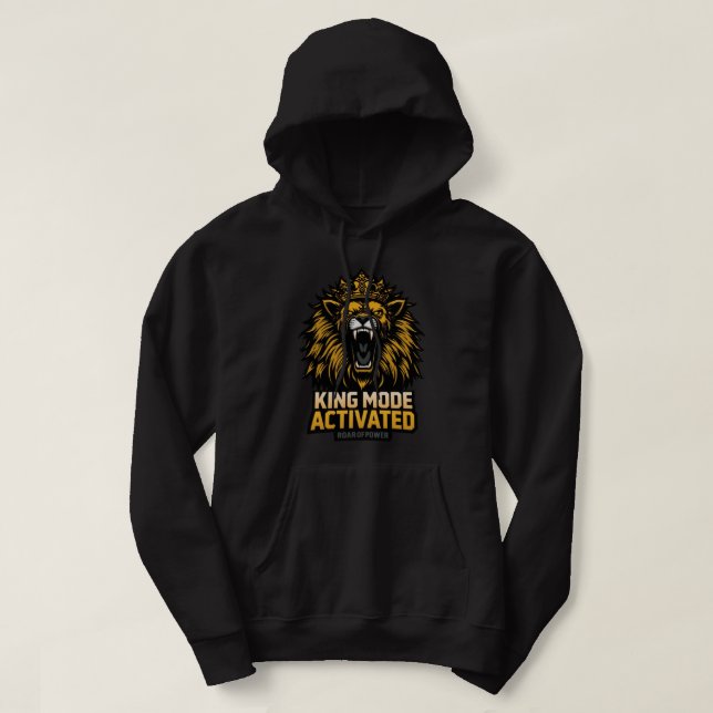 Roaring Lion Crown Hoodie – King Mode Activated (Design Front)