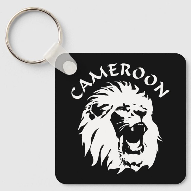 Roaring Lion Face - Cameroon Key Ring (Front)