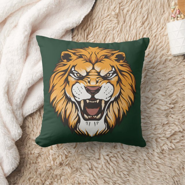 Roaring Lion Face Decorative Pillow (Blanket)