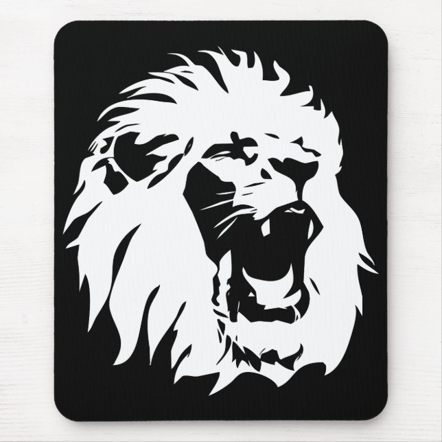 Roaring Lion Face Mouse Pad (Front)