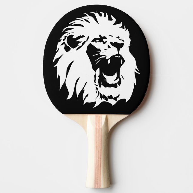 Roaring Lion Face Ping Pong Paddle (Front)