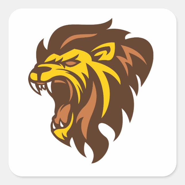Roaring Lion of Courage Square Sticker (Front)