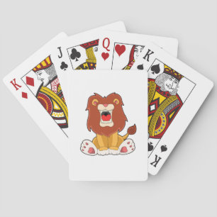 Roaring lion playing cards