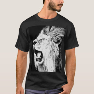 Roaring Lion Pop Art Black Colour T-Shirt