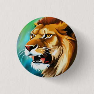 Roaring Lion Side Posed Portrait-57566 3 Cm Round Badge