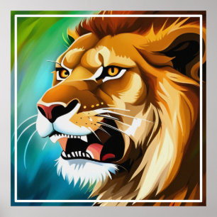 Roaring Lion Side Posed Portrait-57566 Poster