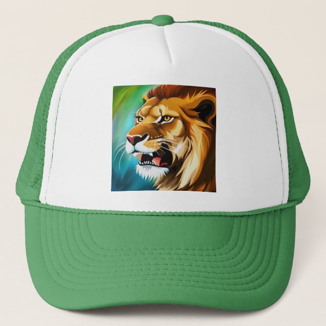 Roaring Lion Side Posed Portrait-57566 Trucker Hat (Front)