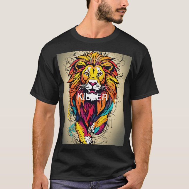 Roaring Lion Tee: Unleash the KILLER! T-Shirt (Front)