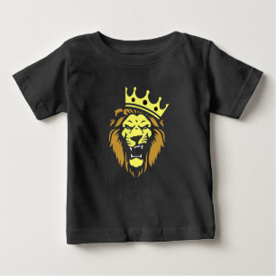 Roaring lion with crown baby T-Shirt