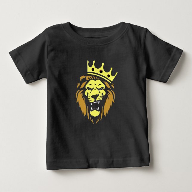 Roaring lion with crown baby T-Shirt (Front)