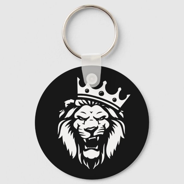 Roaring lion with crown key ring (Front)