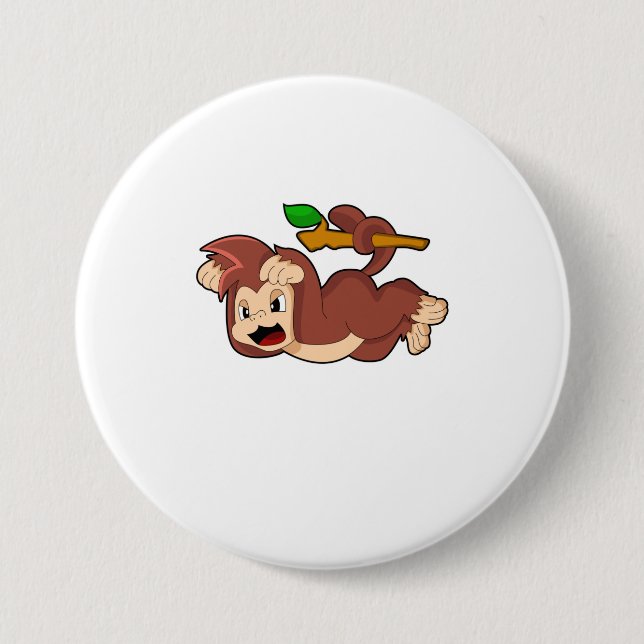 Roaring Monkey 7.5 Cm Round Badge (Front)