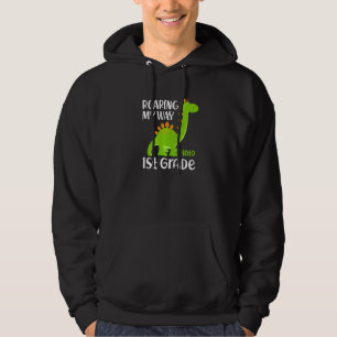 Roaring My Way Into 1st Grade Back To School Dinos Hoodie