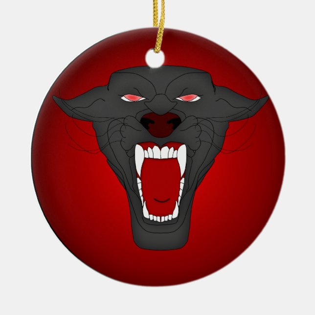 Roaring Panther Ornament (Front)