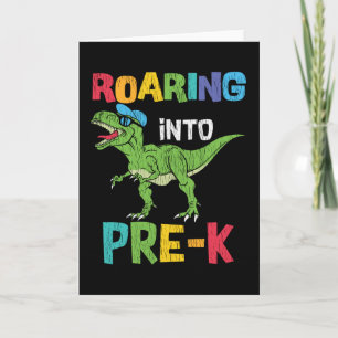 Roaring Pre-K Back To School T rex Dinosaur Kids Card