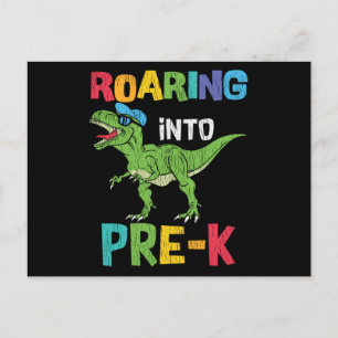 Roaring Pre-K Back To School T rex Dinosaur Kids Postcard