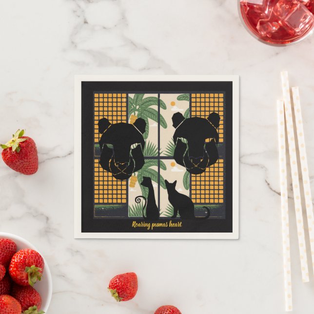 Roaring Pumas Hearts  Napkin (Insitu)