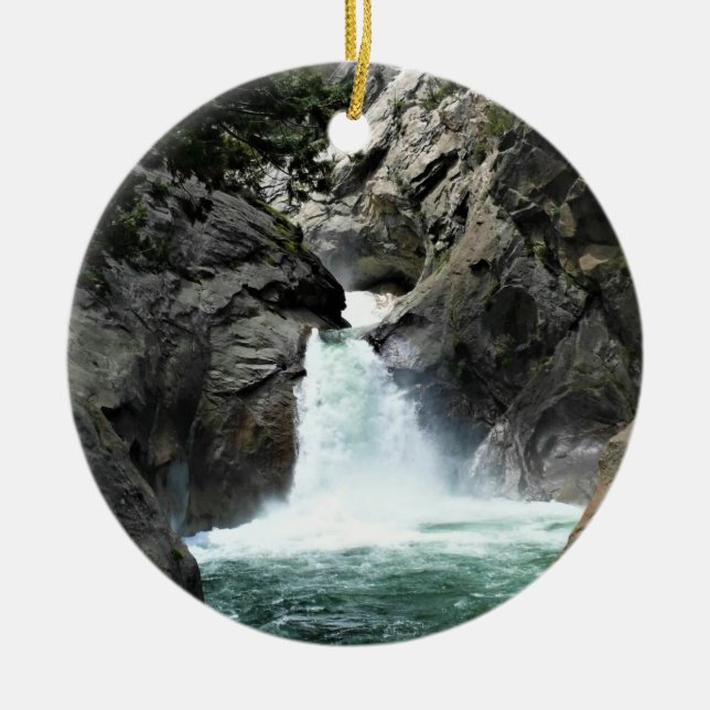 Roaring River Falls, King's Canyon, CA Ceramic Ornament (Front)
