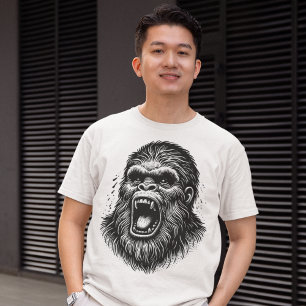 Roaring Sasquatch Aggressive Behaviour Graphic Te T-Shirt