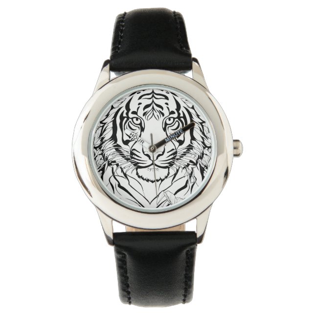 "Roaring Style: Tiger-Faced Timepiece" Watch (Front)