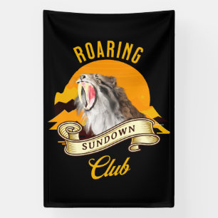 Roaring Sundown Club Sabertooth Tiger Banner