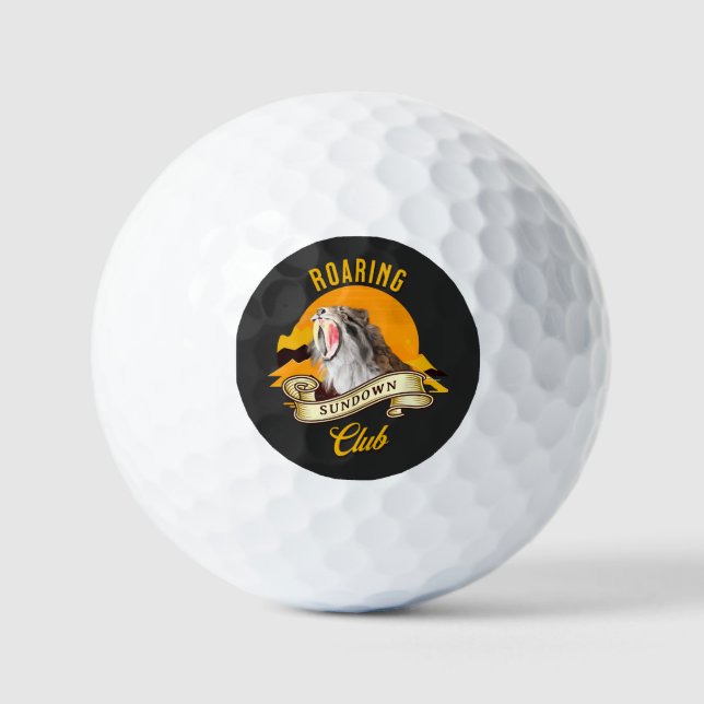 Roaring Sundown Club Sabertooth Tiger Golf Balls (Front)