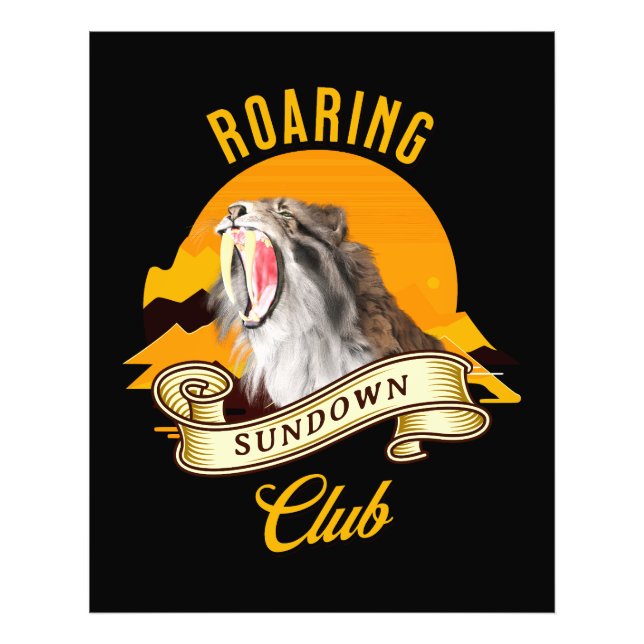 Roaring Sundown Club Sabertooth Tiger Photo Print (Front)