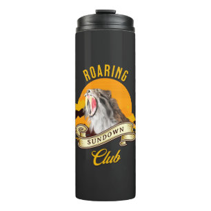 Roaring Sundown Club Sabertooth Tiger Thermal Tumbler