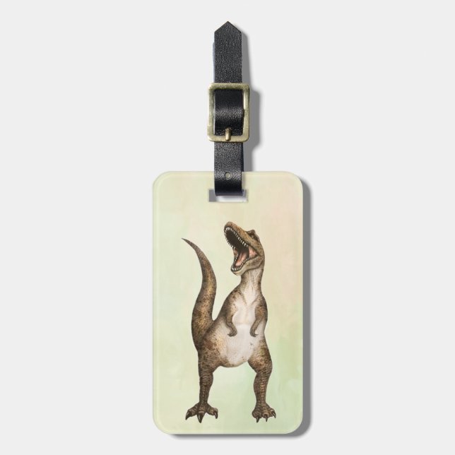 Roaring T-Rex Customisable Luggage Tag (Front Vertical)