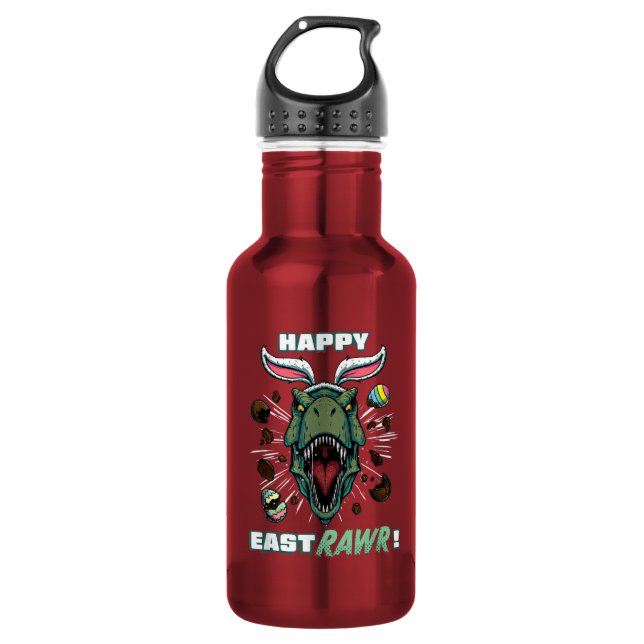 Roaring T Rex Dinosaur Easter Happy East Rawr 532 Ml Water Bottle (Front)