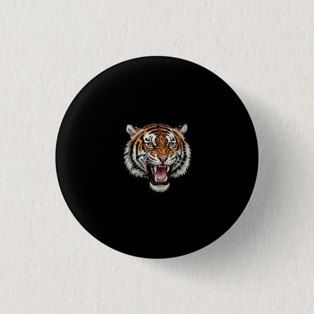 Roaring Tiger 3 Cm Round Badge (Front)