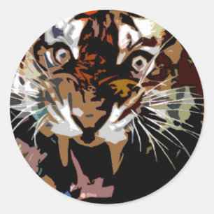 Roaring Tiger Classic Round Sticker