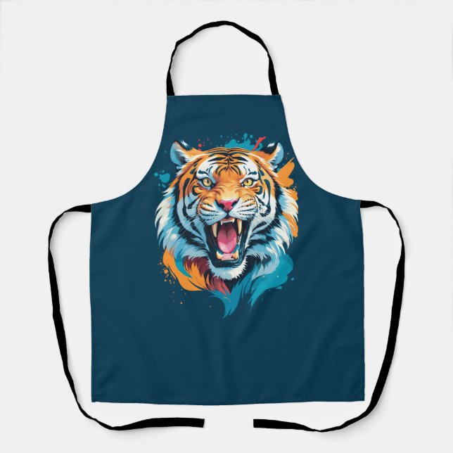 Roaring Tiger Face Apron (Front)