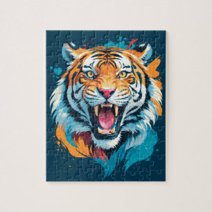 Roaring Tiger Face Jigsaw Puzzle