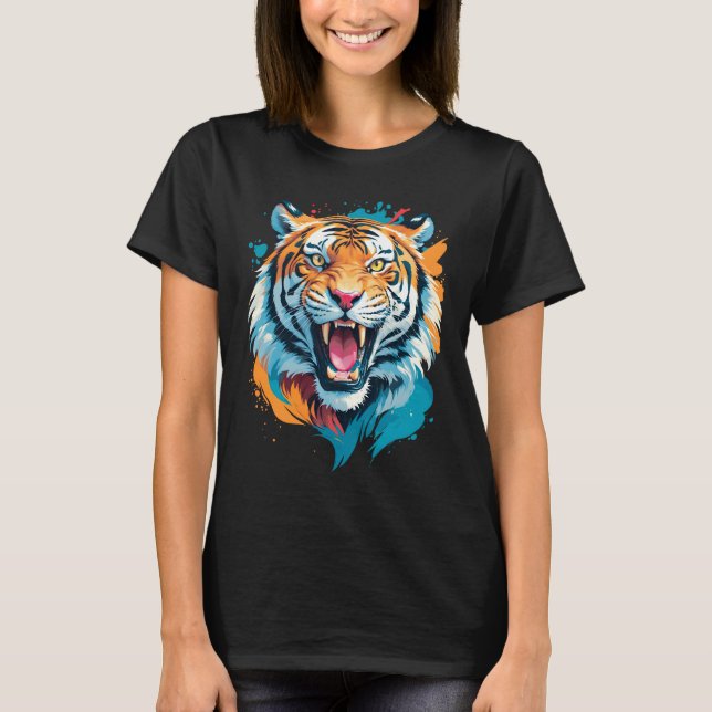 Roaring Tiger Face T-Shirt (Front)