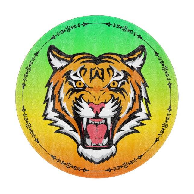 Roaring Tiger Head-25818 Cutting Board (Front)