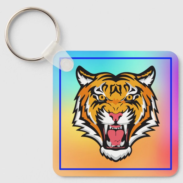 Roaring Tiger Head-25818 Key Ring (Front)