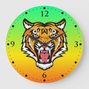 Roaring Tiger Head-25818 Large Clock