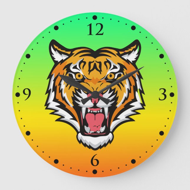 Roaring Tiger Head-25818 Large Clock (Front)