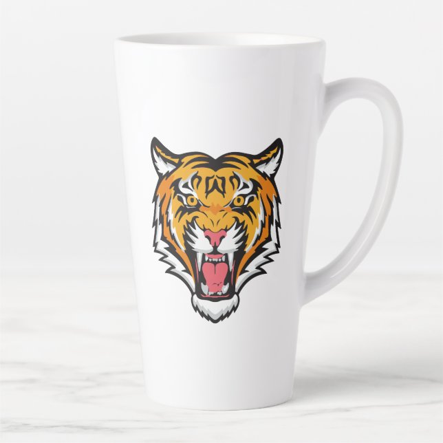 Roaring Tiger Head-25818 Latte Mug (Right)