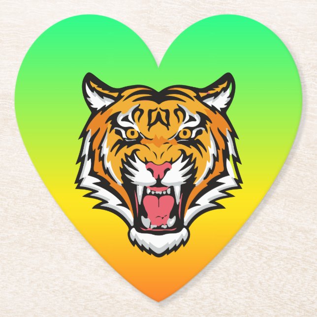 Roaring Tiger Head-25818 Paper Coaster (Front)
